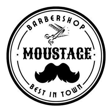 moustage branding logo BARBERSHOP
