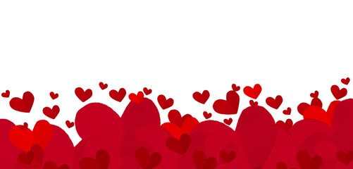 red hearts on transparent background, PNG image valentine concept