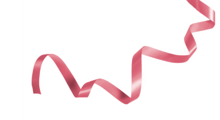 pink ribbon valentine concept and breast cancer awareness symbol on transparent background. PNG image