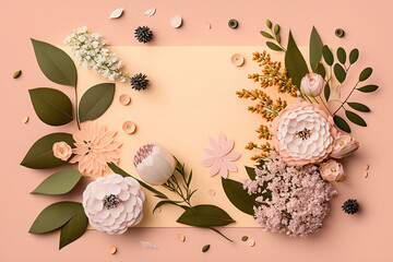 flowers interior design, digital illustration