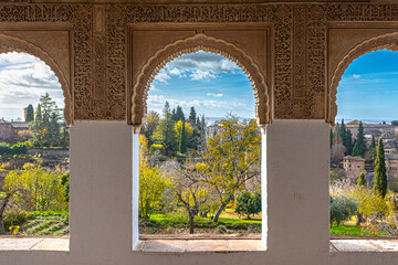 The Alhambra, a palace complex in Granada, is famous for its beautiful architecture, gardens, and...