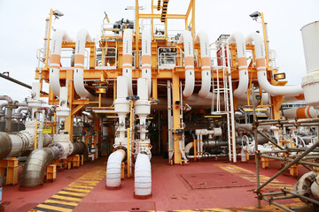 pipelines on oil and gas platform for production, Oil and gas process and control by automation...