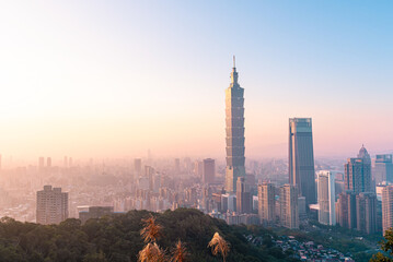 Obraz premium The most beautiful Viewpoint taipei city in taiwan.