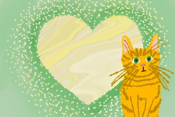 絵本風　猫イラスト　背景