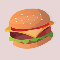 Delicious Burger With Cheese And Bacon
