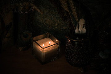 Magic rite for attracting love, changing fate , illustration for attraction destiny, occultism...