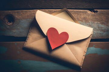 love letter on valentine's day, heart, romance