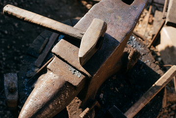 hammer in the blacksmith's workshop