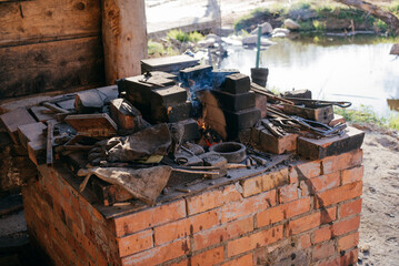 tools in the blacksmith's workshop