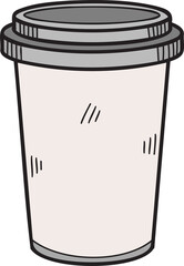 Hand Drawn paper cup illustration in doodle style