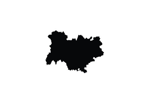 Auvergne Rhone-Alpes region France map black