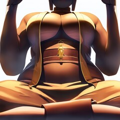 illustration cartoon style silhouette buddha statue, generative art by A.I.