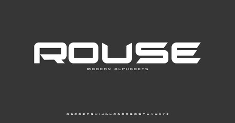 Modern Sports tech font typography. MINIMAL vector typeface for a company. Minimal gaming fonts for logo design.