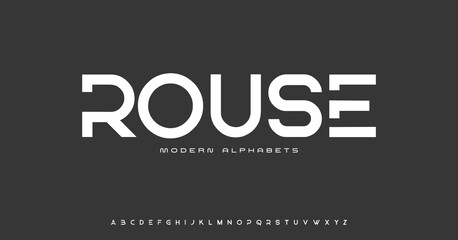 Modern Sports tech font typography. MINIMAL vector typeface for a company. Minimal gaming fonts for logo design.