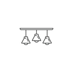 chandelier icons in trendy line style. vector illustration