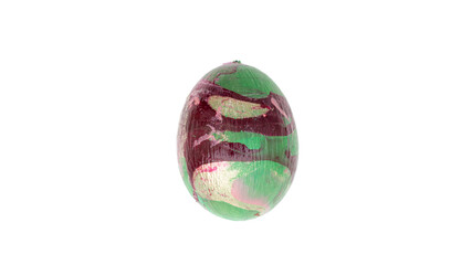  Composition de Pâques avec un œuf de poules colorés sur un fond transparent. Concept de fêtes de Pâques. 