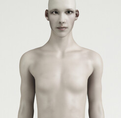 Fototapeta premium 3d hyperrealistic portait of humanoid robot