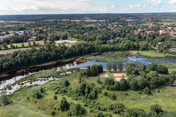 Venta river and Kuldiga city, Latvia.