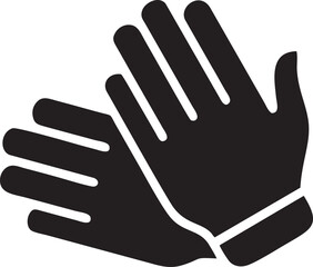 Hand icon symbol in black vector image , illustration of the human finger