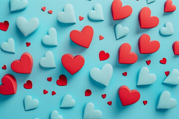 hearts, love, valentine's day, 3d render