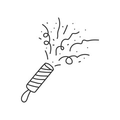  popper confetti. confetti isolated, explosion, fireworks, holiday. vector drawing. hand drawn style. Doodle style