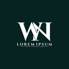 Letter WN luxury logo design vector