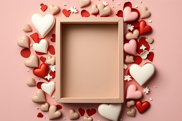 Obraz premium gift letter hearts, love, valentines day concept