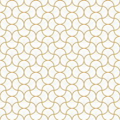 geometric ornamental seamless pattern with beige gold wave line, png isolated on transparent background 