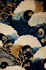 japanese art pattern Illustration