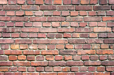 Old red brick wall. Background. Stone wall.