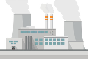 Obraz premium a power plant coal atomic nuclear or factory in the city environmental pollution smoke