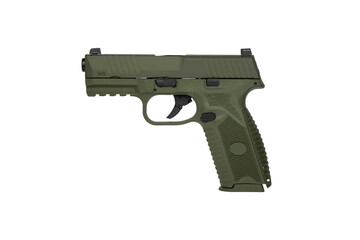 Modern semi-automatic pistol isolate on a white back. Armament for the army and police....