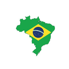 Brazil national flag in a shape of country map