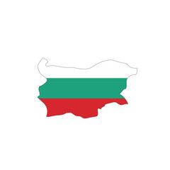 Bulgaria national flag in a shape of country map