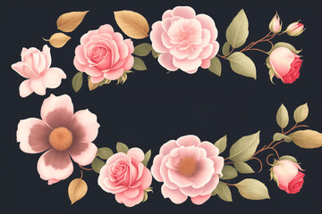 floral backdrop with empty area for text