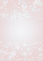 Abstract Vector Pink Background with Silver and White Light Spots. Magic Shiny Pastel Print. Baby Print. Romantic Bokeh Blurred Page Design for St' Valentines Day.  Gentle Stardust Pattern..