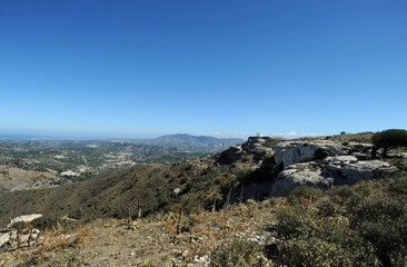 Fototapeta na wymiar Le canton de Paliani, Venerato et Danes vus depuis la colline de Patela près de Prinias en Crète