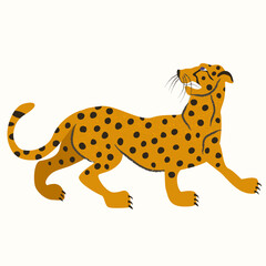 The cheetah shows its teeth. Vector illustration.
