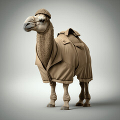 Portrait of a Camel in Human Business Suit, Generative Ai