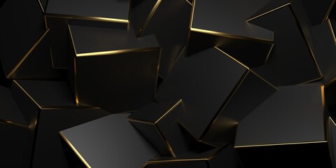 Dark cubes abstract background. Minimalistic design