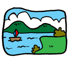 illustration of beatiful lake