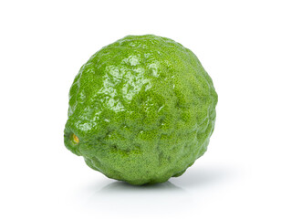 Bergamot (kaffir lime fruit) isolated on white background