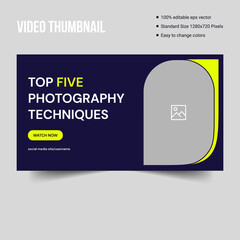 Professional photography web video thumbnail template design