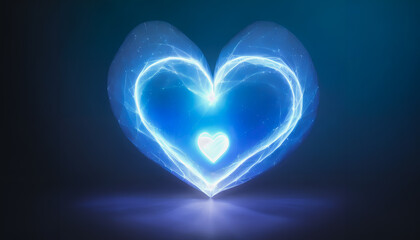 Blue valentine heart. Generative AI