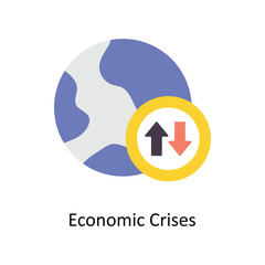 Economic Crises vector Flat Icons. Simple stock illustration stock illustration