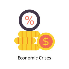 Economic Crises  vector Flat Icons. Simple stock illustration stock illustration