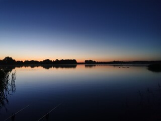 sunset over the lake