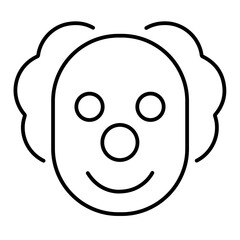 clown icon on white background, vector illustration.