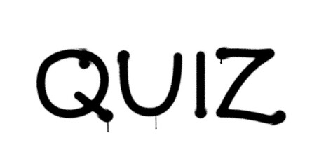 Quiz spray painted on the brick wall illustration