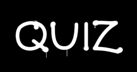 Obraz premium Quiz spray painted on the brick wall illustration